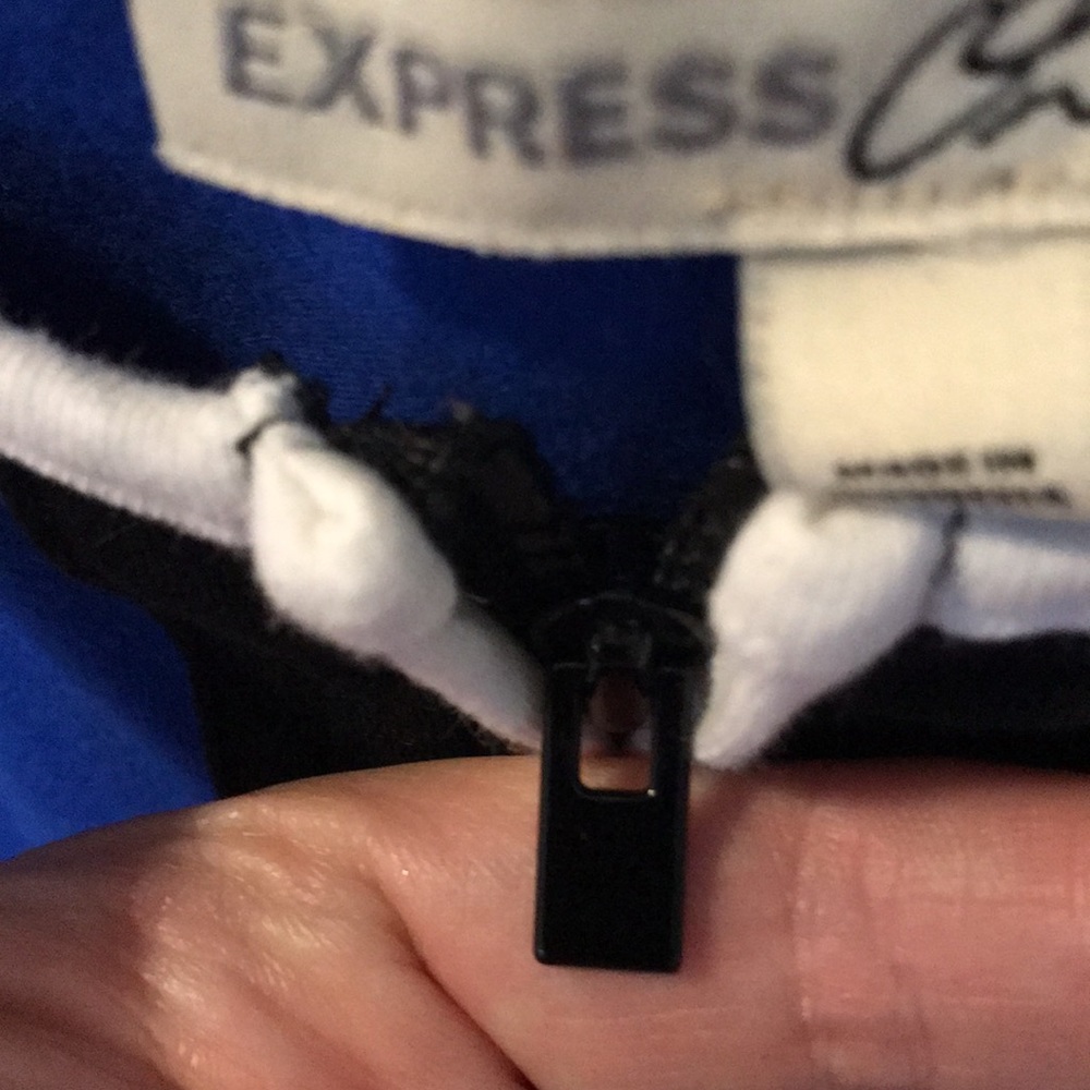 Express Y2k Zip Up Vertical Striped Color Block C… - image 4